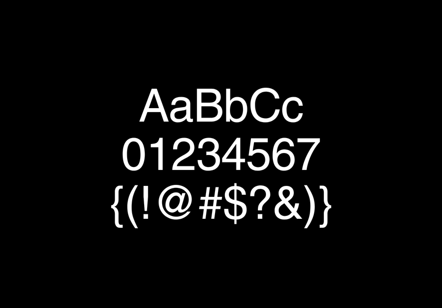 Helvetica specimen showing letters, numerals, and symbols